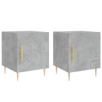 vidaXL Noptiere, 2 buc., gri beton, 40x40x50 cm, lemn compozit vidaXL Noptiere, 2 buc., gri beton, 40x40x50 cm, lemn compozit