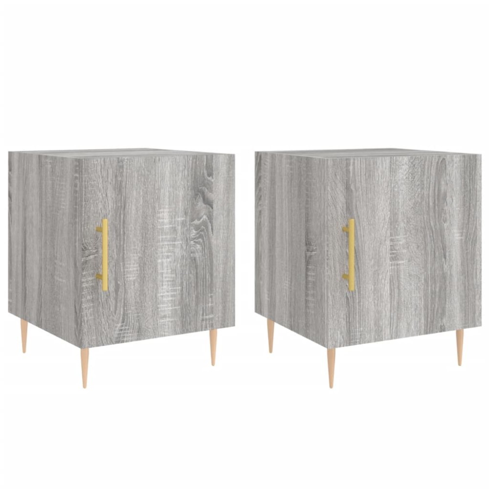 vidaXL Noptiere, 2 buc., gri sonoma, 40x40x50 cm, lemn compozit