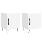 vidaXL Noptiere, 2 buc., alb, 40x40x50 cm, lemn compozit