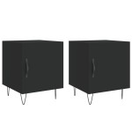 vidaXL Noptiere, 2 buc., negru, 40x40x50 cm, lemn compozit vidaXL Noptiere, 2 buc., negru, 40x40x50 cm, lemn compozit