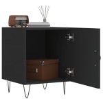 vidaXL Noptiere, 2 buc., negru, 40x40x50 cm, lemn compozit vidaXL Noptiere, 2 buc., negru, 40x40x50 cm, lemn compozit