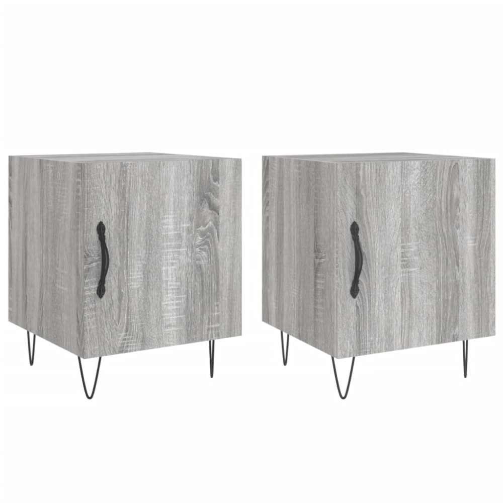 vidaXL Noptiere, 2 buc., gri sonoma, 40x40x50 cm, lemn compozit