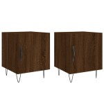 vidaXL Noptiere, 2 buc., stejar maro, 40x40x50 cm, lemn compozit vidaXL Noptiere, 2 buc., stejar maro, 40x40x50 cm, lemn compozit