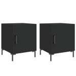 vidaXL Noptiere, 2 buc., negru, 40x40x50 cm, lemn compozit vidaXL Noptiere, 2 buc., negru, 40x40x50 cm, lemn compozit