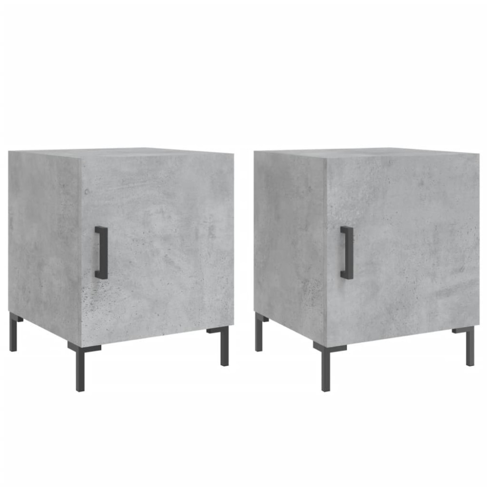 vidaXL Noptiere, 2 buc., gri beton, 40x40x50 cm, lemn compozit
