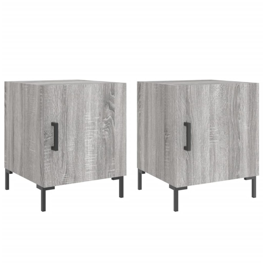 vidaXL Noptiere, 2 buc., gri sonoma, 40x40x50 cm, lemn compozit