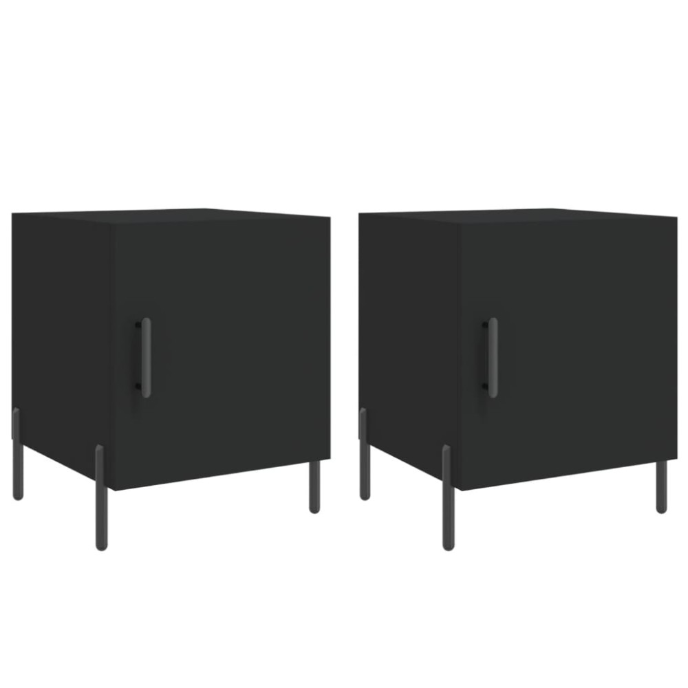 vidaXL Noptiere, 2 buc., negru, 40x40x50 cm, lemn compozit