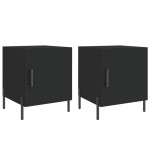 vidaXL Noptiere, 2 buc., negru, 40x40x50 cm, lemn compozit vidaXL Noptiere, 2 buc., negru, 40x40x50 cm, lemn compozit