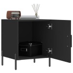 vidaXL Noptiere, 2 buc., negru, 40x40x50 cm, lemn compozit vidaXL Noptiere, 2 buc., negru, 40x40x50 cm, lemn compozit