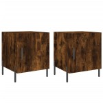 vidaXL Noptiere, 2 buc., stejar fumuriu, 40x40x50 cm, lemn compozit vidaXL Noptiere, 2 buc., stejar fumuriu, 40x40x50 cm, lemn compozit