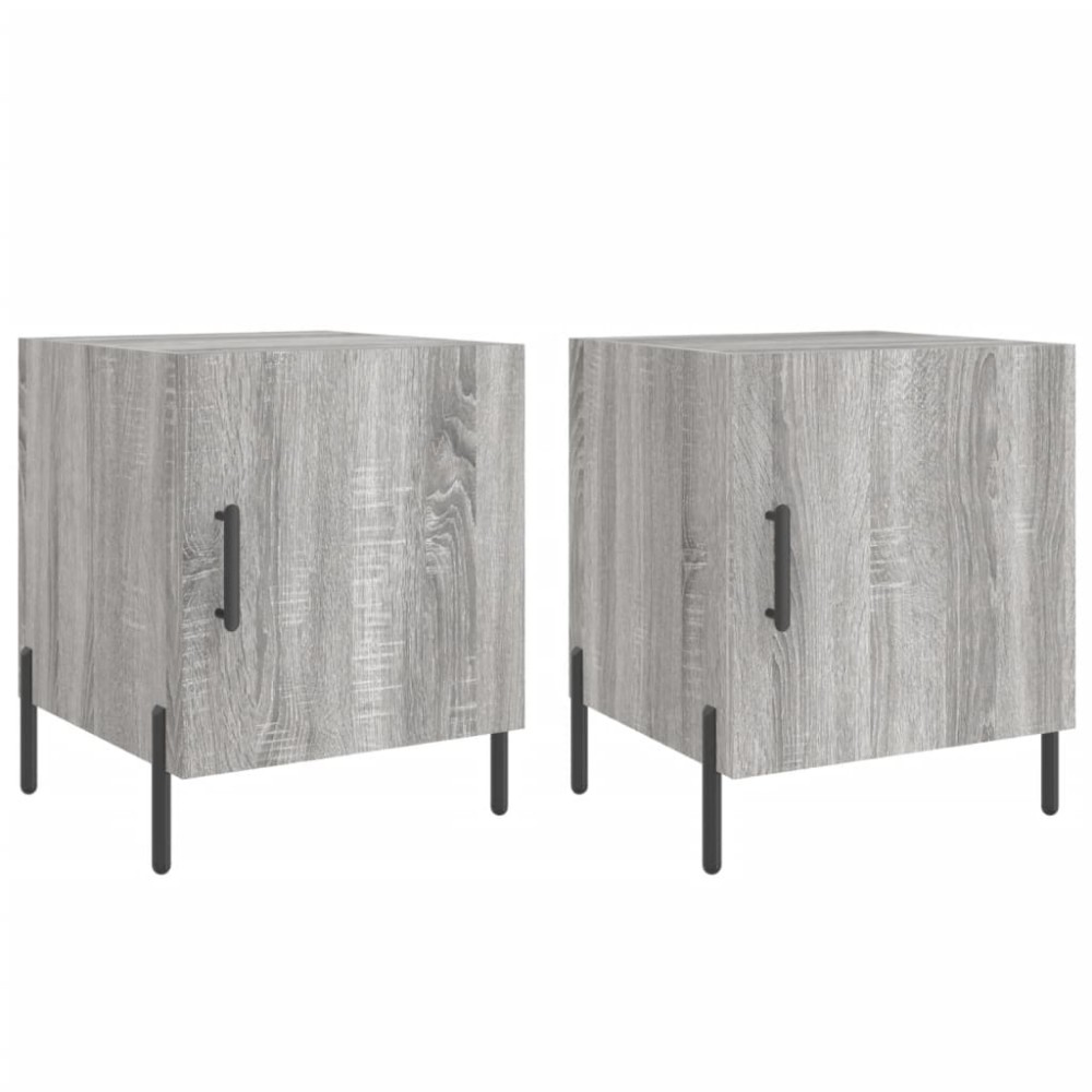 vidaXL Noptiere, 2 buc., gri sonoma, 40x40x50 cm, lemn compozit