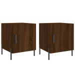 vidaXL Noptiere, 2 buc., stejar maro, 40x40x50 cm, lemn compozit vidaXL Noptiere, 2 buc., stejar maro, 40x40x50 cm, lemn compozit