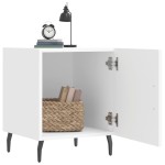 vidaXL Noptiere, 2 buc., alb, 40x40x50 cm, lemn compozit