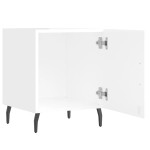 vidaXL Noptiere, 2 buc., alb extralucios, 40x40x50 cm, lemn compozit
