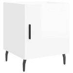 vidaXL Noptiere, 2 buc., alb extralucios, 40x40x50 cm, lemn compozit