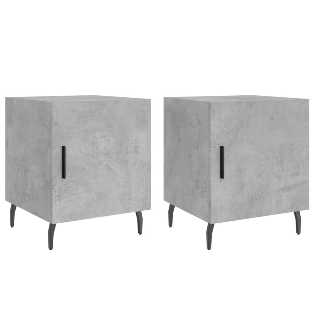 vidaXL Noptiere, 2 buc., gri beton, 40x40x50 cm, lemn compozit