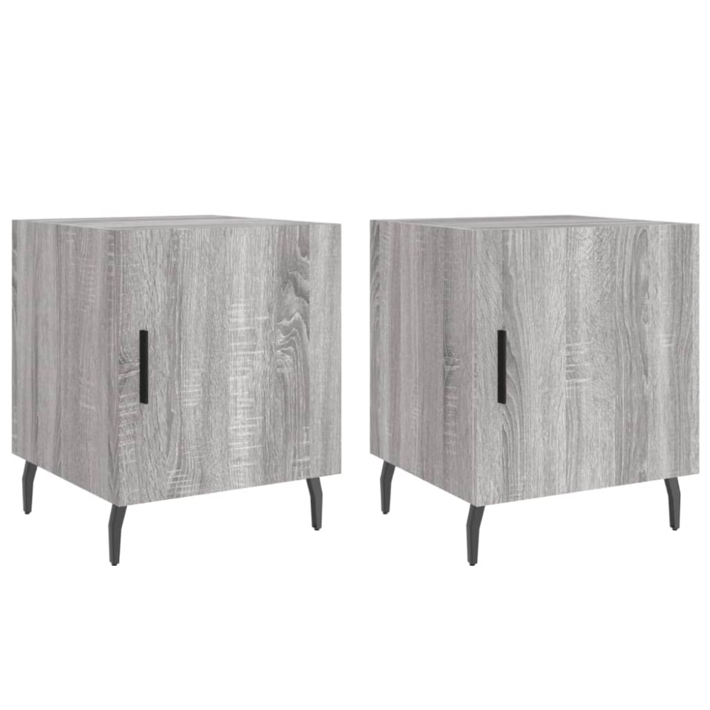 vidaXL Noptiere, 2 buc., gri sonoma, 40x40x50 cm, lemn compozit