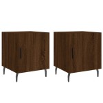 vidaXL Noptiere, 2 buc., stejar maro, 40x40x50 cm, lemn compozit vidaXL Noptiere, 2 buc., stejar maro, 40x40x50 cm, lemn compozit