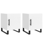 vidaXL Noptiere, 2 buc., alb, 40x40x50 cm, lemn compozit vidaXL Noptiere, 2 buc., alb, 40x40x50 cm, lemn compozit