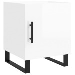 vidaXL Noptiere, 2 buc., alb extralucios, 40x40x50 cm, lemn compozit