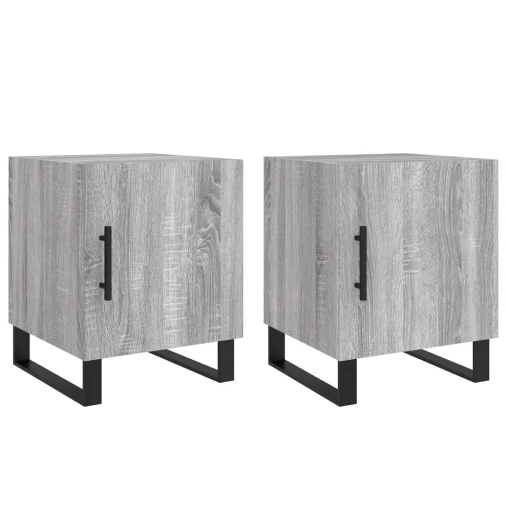 vidaXL Noptiere, 2 buc., gri sonoma, 40x40x50 cm, lemn compozit