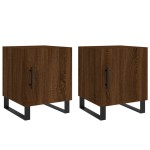 vidaXL Noptiere, 2 buc., stejar maro, 40x40x50 cm, lemn compozit vidaXL Noptiere, 2 buc., stejar maro, 40x40x50 cm, lemn compozit