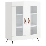 vidaXL Dulap, alb extralucios, 69,5x34x90 cm, lemn compozit