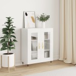 vidaXL Dulap, alb extralucios, 69,5x34x90 cm, lemn compozit