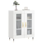 vidaXL Dulap, alb extralucios, 69,5x34x90 cm, lemn compozit