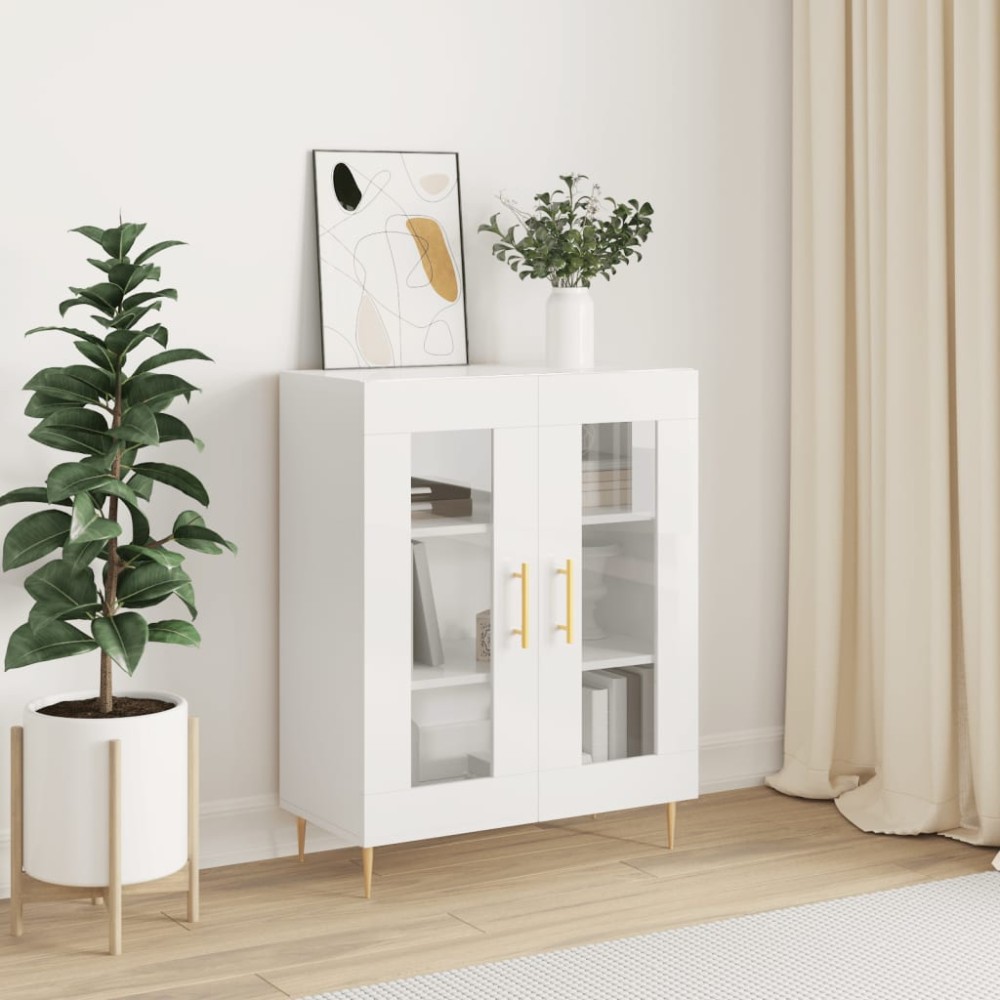 vidaXL Dulap, alb extralucios, 69,5x34x90 cm, lemn compozit