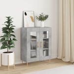 vidaXL Dulap, gri beton, 69,5x34x90 cm, lemn compozit