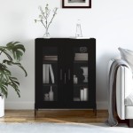 vidaXL Dulap, negru, 69,5x34x90 cm, lemn compozit