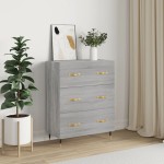 vidaXL Servantă, gri sonoma, 69,5x34x90 cm, lemn compozit vidaXL Servantă, gri sonoma, 69,5x34x90 cm, lemn compozit