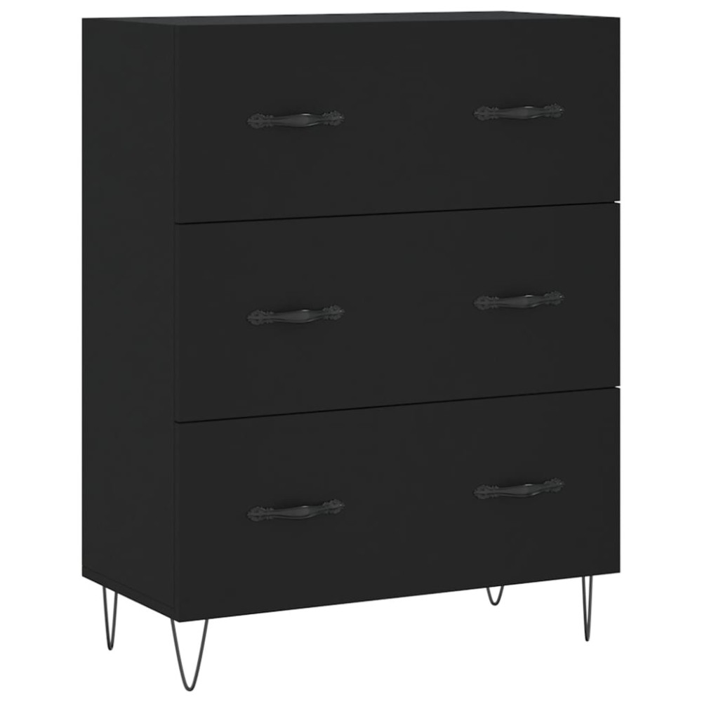 vidaXL Servantă, negru, 69,5x34x90 cm, lemn compozit