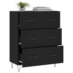 vidaXL Servantă, negru, 69,5x34x90 cm, lemn compozit