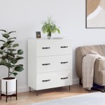 vidaXL Servantă, alb extralucios, 69,5x34x90 cm, lemn compozit vidaXL Servantă, alb extralucios, 69,5x34x90 cm, lemn compozit