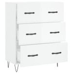 vidaXL Servantă, alb extralucios, 69,5x34x90 cm, lemn compozit vidaXL Servantă, alb extralucios, 69,5x34x90 cm, lemn compozit