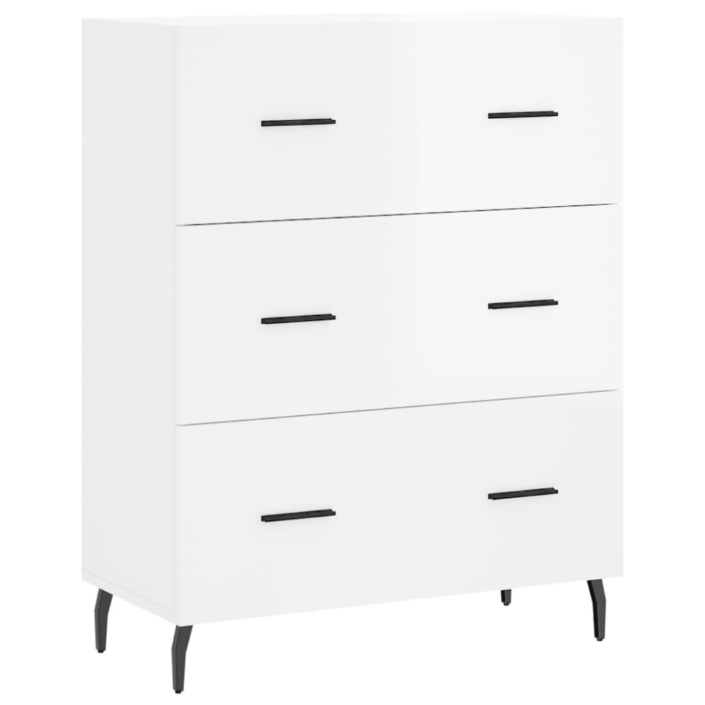 vidaXL Servantă, alb extralucios, 69,5x34x90 cm, lemn compozit