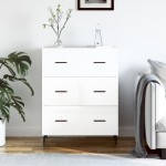 vidaXL Servantă, alb extralucios, 69,5x34x90 cm, lemn compozit vidaXL Servantă, alb extralucios, 69,5x34x90 cm, lemn compozit