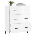 vidaXL Servantă, alb extralucios, 69,5x34x90 cm, lemn compozit vidaXL Servantă, alb extralucios, 69,5x34x90 cm, lemn compozit