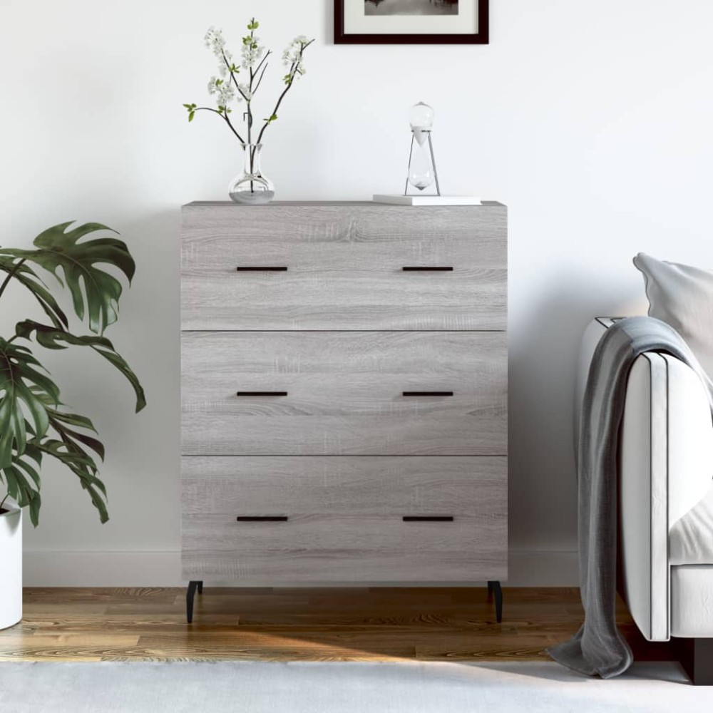 vidaXL Servantă, gri sonoma, 69,5x34x90 cm, lemn compozit