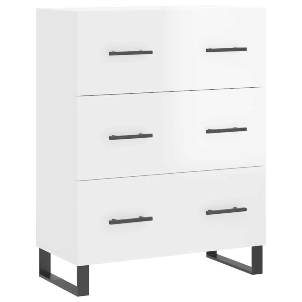 vidaXL Servantă, alb extralucios, 69,5x34x90 cm, lemn compozit