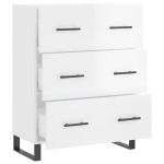 vidaXL Servantă, alb extralucios, 69,5x34x90 cm, lemn compozit