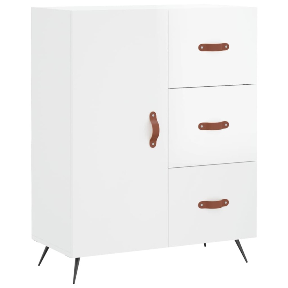vidaXL Servantă, alb extralucios, 69,5x34x90 cm, lemn compozit