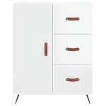 vidaXL Servantă, alb extralucios, 69,5x34x90 cm, lemn compozit