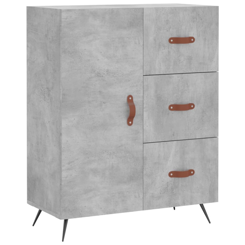 vidaXL Servantă, gri beton, 69,5x34x90 cm, lemn compozit