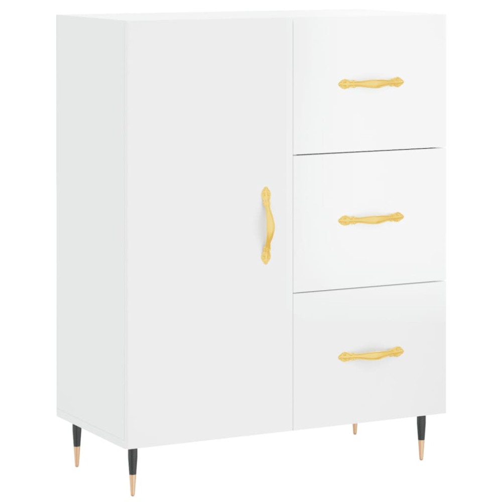 vidaXL Servantă, alb extralucios, 69,5x34x90 cm, lemn compozit