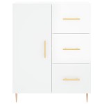 vidaXL Servantă, alb extralucios, 69,5x34x90 cm, lemn compozit