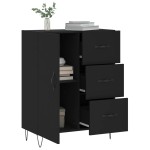 vidaXL Servantă, negru, 69,5x34x90 cm, lemn compozit vidaXL Servantă, negru, 69,5x34x90 cm, lemn compozit