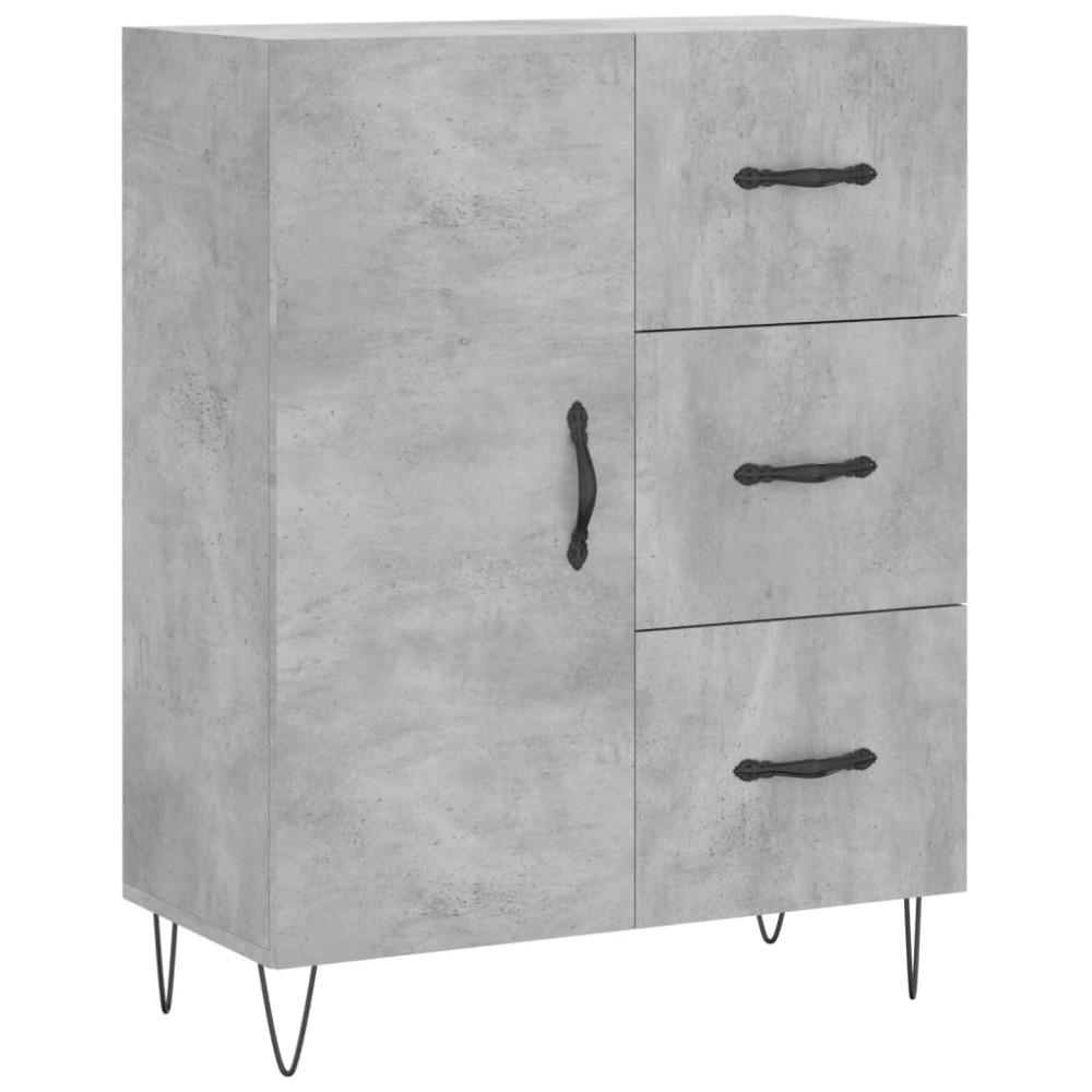 vidaXL Servantă, gri beton, 69,5x34x90 cm, lemn compozit